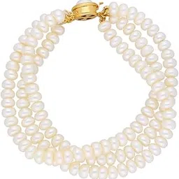 sri jagdamba pearls dealer 3 String Original Pearl Bracelet for Women and Girls-picture-24