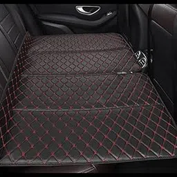 Automaze Non Inflatable Car Bed Mattress for SUV's with Wooden Base, Foldable Sleeping Bed for Kids & Adults Travel Trips Camping Picnic Universal Fit (Black-Red) Polyurethane (PU)-image-32