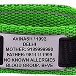 MY ROAD ID Sports Medical Alert Band – Quick-Adjust Nylon Strap with Velcro & Slim Stainless Steel ID Plate – Sweatproof Emergency Band for Athletes, Name, Blood Group, Allergies (Fits 5-10" Wrists)-picture-30