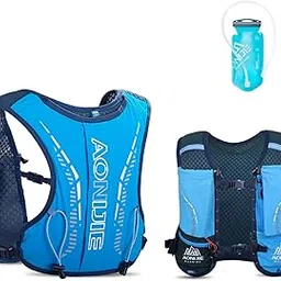 Kids Hydration Backpack with 750mL Water Bladder Lightweight Hydration Pack Vest for Hiking Camping Cycling Running (Blue)-picture-24