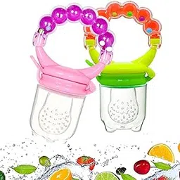 VIN Infant Silicone Organic Baby's Bpa-Free Nipple Sucker Food Nibbler For Fruits With Rattle Handle Pack Of 2 (Multicolour, 6-12 Months)-picture-25
