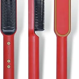Plummm Hair Straightener Comb for Women & Men - Styler With PTC Heating and 5 Temperature Control (Red)-picture-11