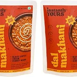 Instantly Yours Ready To Eat Dal Makhani 450 gm (pack Of 2) | Black Lentils with Cream and Kidney Beans, Instant Ready Meal-image-1