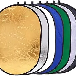 Reflex Camera 7-in-1 Photography Reflector 60cm Round – Translucent/Silver/Gold/White/Black/Blue/Green – Light Diffuser & Chroma Key Background Kit with Carrying Case (60x90cm/23x35)-picture-25