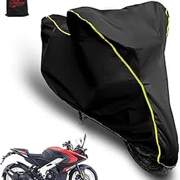 AUTOBIRSA Waterproof Two Wheeler Cover for Pulsar Rs200 Bike | UV Proof, Heat Resistant & All Weather Protection | Black & Yellow Piping Color | Durable & Triple Stitched - Custom Fit Cover-picture-23