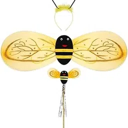 Partysanthe Honey bee Dress for Kids/Honey bee Costume for Kids/Honey BEE Costume Costume 2-12 Years 3pcs Set Multicolour-picture-25