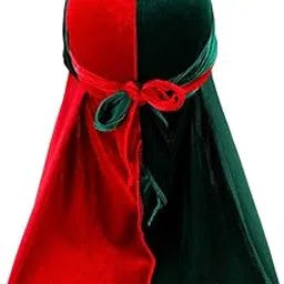 Velvet Pactchwork Durag 360, 540,720 Waves Extra Long Tail and Wide Straps for Du-RAG-image-7