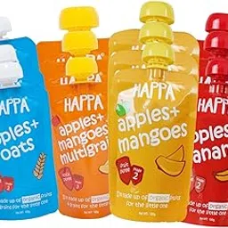 Happa Organic Food, Fruit Puree Stage 2 (Pack of 12, Apple + Mango, Apple + Mango + Multigrain, Apple + Banana, Apple + Oats)-picture-32