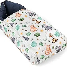 TinyPlay Baby Sleeping Bag for New Born | 3 in 1 Portable Baby Bed & Carry Nest | Soft Cotton Sleeping Bag for Baby | Lightweight & Travel Friendly | 0-6 Months | Forest Friends-picture-30
