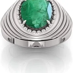 pranjal gems 7.25 Ratti Panna Stone Original Certified Emerald Gemstone Adjustable Woman Man Ring With Lab Certificate(LC) Silver-picture-15