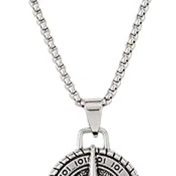 COMPASS LUCK - Alloy Pendant with Pure Stainless Steel 24inch Round Box Chain, American trending Style for Men & Boy-image-43