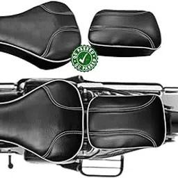 IGNITEX Waterproof Cushion Seat Cover for Royal Enfield | Classic 350 | Classic 500 | Desert Storm | Black-picture-16