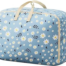 House of Quirk Extra Large Oversized Handy Storage Bag Laundry Bags Quilt Beddings Blanket 105 Litre - Skyblue Daisy-picture-34