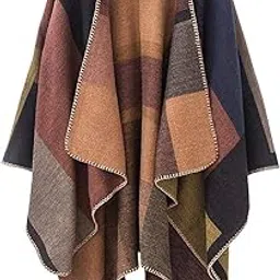 Women’s Shawls and Wraps Open front Poncho Cape Cardigan Winter Blanket Sweatert-image-31