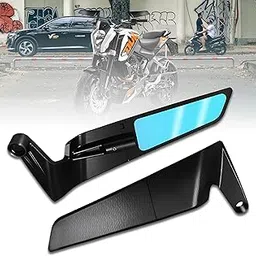 OBEROI'S TRADERS Bike Rear View Side Handle Bar Mirror | York Nut Fitting | Stealth Convex Glass for KTM Duke 125 | 200 | 250 | 390-picture-33