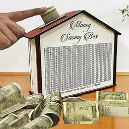 P Arts Money Bank with Amount 100000 Piggy Bank for Girls and Boys - Wooden Money Saving Box for Adult 100000, Saving Box for Kids and Adults, Cash Saving Box, Unique Gift Item, Coin Box, Gullak Saver-image-92