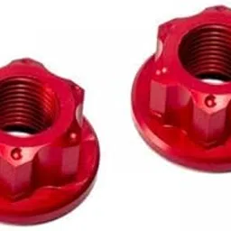 THE STYLE SUTRA® 2x2 Pieces Bike Wheel Hub Axle Nuts Aluminum Alloy Hardware Bike Nuts Rear Hub red | Sporting Goods | Cycling | Bicycle Components & Parts | Hubs image 1