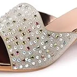 stepizia Women Shimmer Block Heel Pumps for Party and All Occasions Copper-picture-17
