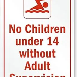 SmartSign 18 x 12 inch “No Children Under 14 Without Adult Supervision” Metal Sign, 63 mil Aluminum, 3M Laminated Engineer Grade Reflective Material, Red and White, Made in USA-picture-10