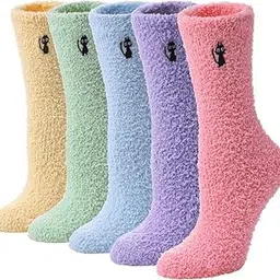 yanwenx Women’s Thermal Wool Socks – Ultra Soft Cozy Winter Socks with Printed Designs | Pack of 5-picture-42