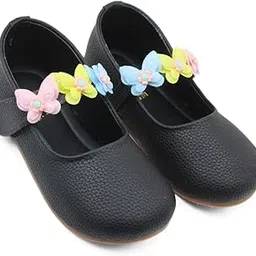 neska moda Girls Synthetic Leather Ballerinas/Belly Sandal - Butterfly and Flower Designs On The Strap- BT3560-picture-12