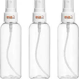 RCS Small Fine Mist Spray Bottle (Transparent 100ml) | Refillable Travel Spray Bottle for Perfume Toner Hair Plants Sanitizer | Reusable Leakproof & Portable -Pack of 3-image-2