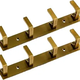 Elegant Wall Mounted Golden Metal Coat Hook Rack with Four Sturdy Hooks – Modern Decorative Hanger for Clothes, Bags, Keys, Towels, and Home Organization Essentials (Pack of 2)-picture-61
