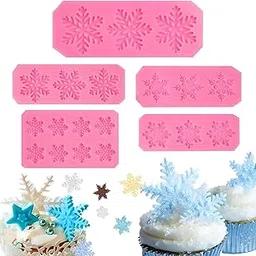 Supvox® 5Pcs Snowflake Chocolate Molds Baking Molds, Christmas DIY Cookies Biscuits Molds, Food Grade Silicone, Multipurpose Handmade Baking Molds-picture-41