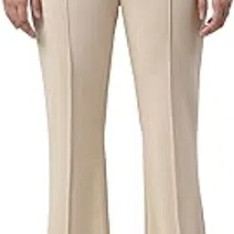 Women's Regular Fit Stretchable Cotton Blend Solid Bell Bottom Trousers-picture-39