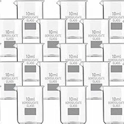 VVS Borosilicate Glass Beaker 10ml pack of 20 of For School College, Lab Laboratry and professional use-image-24