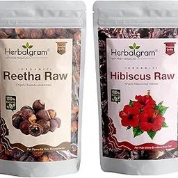 Herbalgram Raw Reetha Nuts Hibiscus Flower Dry Combo Pack 100g Each, Pure & Natural Hair Care, Chemical Free Nourishing Ingredients-picture-15