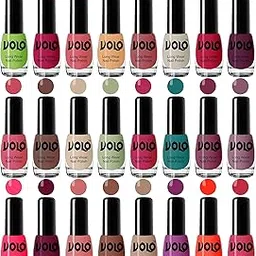 Volo Nail Polish Combo Hi-Shine Nail Enamel Set of 24 Pcs (Green, Magenta, Peach, Pink, Green, Pink, Nudes, Pink, Wine, Cotton, Nude, Nude, Plum, Coral, Pink, Red, Yellow, Blue, Peach, etc) 120 ML-picture-58