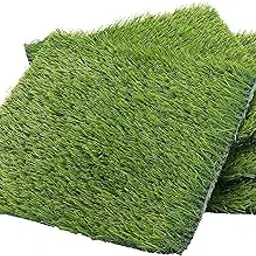 12X12 Artificial Grass Turf Tiles For Patio Decor, Small Green Square Mats For Diy Crafts (4 Pack)-image-0