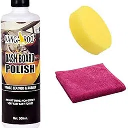 Kangaroo® Dashboard Polish & Interior Cleaner(500ml) with Multi-Surface Protection–Restore Gloss on Car, Dashboard, Plastic,Vinyl, Rubber & Leather–UV Protection &Long-Lasting Shine for Cars & Bikes. image 1