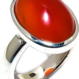 anika jewellers 925 Silver Carnelian Statement Ring - Dainty & Unique Natural Carnelian Jewelry-picture-29