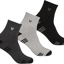 footons Men’s Ankle Socks (Pack of 3) – Recrafted Cotton, Cushioned Sole, Breathable & Odour-Free – Gym, Sports, Office, Casual Wear - Black-picture-47