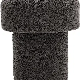 Dekorist Mushroom Pouf, Bean Bag Pouffe Home Decor Extra Seating Floor Cushion, Comfortable Mushroom Foot Rests for Living Room, Bedroom, Indoor, 40x40x42h cm, Black-picture-10