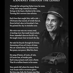 “Zubeen Garg Tribute Poster | A Journey Through the Lenses Poetic Wall Art | Assamese Music Legend Memorial Print | wall hanging and desk decor| Inspirational 8x12 Framed Décor for Home, Studio & Office | Forever in Our Hearts”-image-6