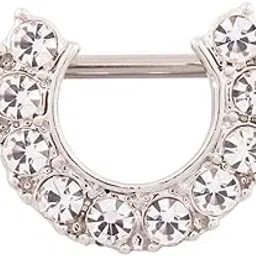 fizzoqi U-Shaped Nipple Ring | Stainless Steel White Diamond Body Piercing Jewelry for Men & Women-picture-20