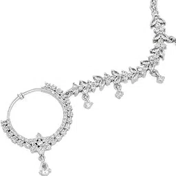 gc premium jewellery Traditional Nath with American Diamond Stones and Hanging Drop-picture-33