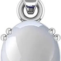 anuj sales 4.25 Ratti Natural A+ Quality Moonstone Gemstone Silver Pendant for Men and Women's-picture-56