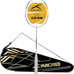 HUNDRED Nuclear 72 Carbon Fibre Unstrung Badminton Racket with Full Racket Cover for Intermediate Players (78g, Maximum String Tension - 32lbs)-picture-23