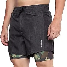 Athmonk Rapid Dry 2 in 1 Hybrid Running Shorts for Men with Hidden Phone Zipper Pocket, Printed Liner - for Sports Gym Workout Long Distance - 7 inch Inseam Anti Chafing - Tights Compression Fit-picture-18