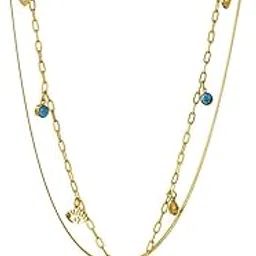 palmonas 18k Gold Plated Evil-eye Cascade Necklace for Women - Gift for Girls & Women | Waterproof & Anti-Tarnish Necklace-picture-40