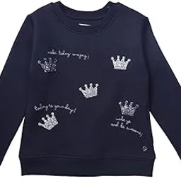 Gini & Jony Girls Blue Printed Knits Full Sleeves Sweat Shirt-picture-12