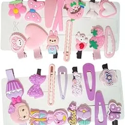 Baby Girl's Cute Multi-Character Hair Clips | Colorful Hair Clips | Hair's Clips Gift Set (Set of 2, 28 Clips)-picture-63
