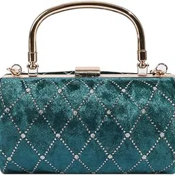 cosmo luxera Diamond Lattice Velvet Evening Clutch Bag For Wedding Dinner Party-picture-42
