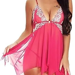 Dual Tone Lingerie for Women Lovely Polyester College Girl Deep V Neck Teddy Babydoll Backless Mesh Lingerie Babydoll Nightwear Flair Skirt-image-50