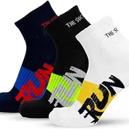 the sock street Athletic Ankle Thick Socks for Men, Low Cut Men's Ankle Length Socks - 3 Pack Solid Summer Sports Socks, Free Size Soft Plain Socks Ideal for Gym, Running, Office - Run Series-picture-25