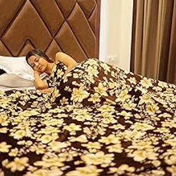 Fancy Walas Presents Velvet Fur Flannel AC Blanket Double Bed Winter Blanket (Bronze)-picture-15